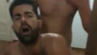 Gay lovers fucking raw in front of mirror