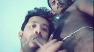 Indian gay brothers enjoying blowjob on cam